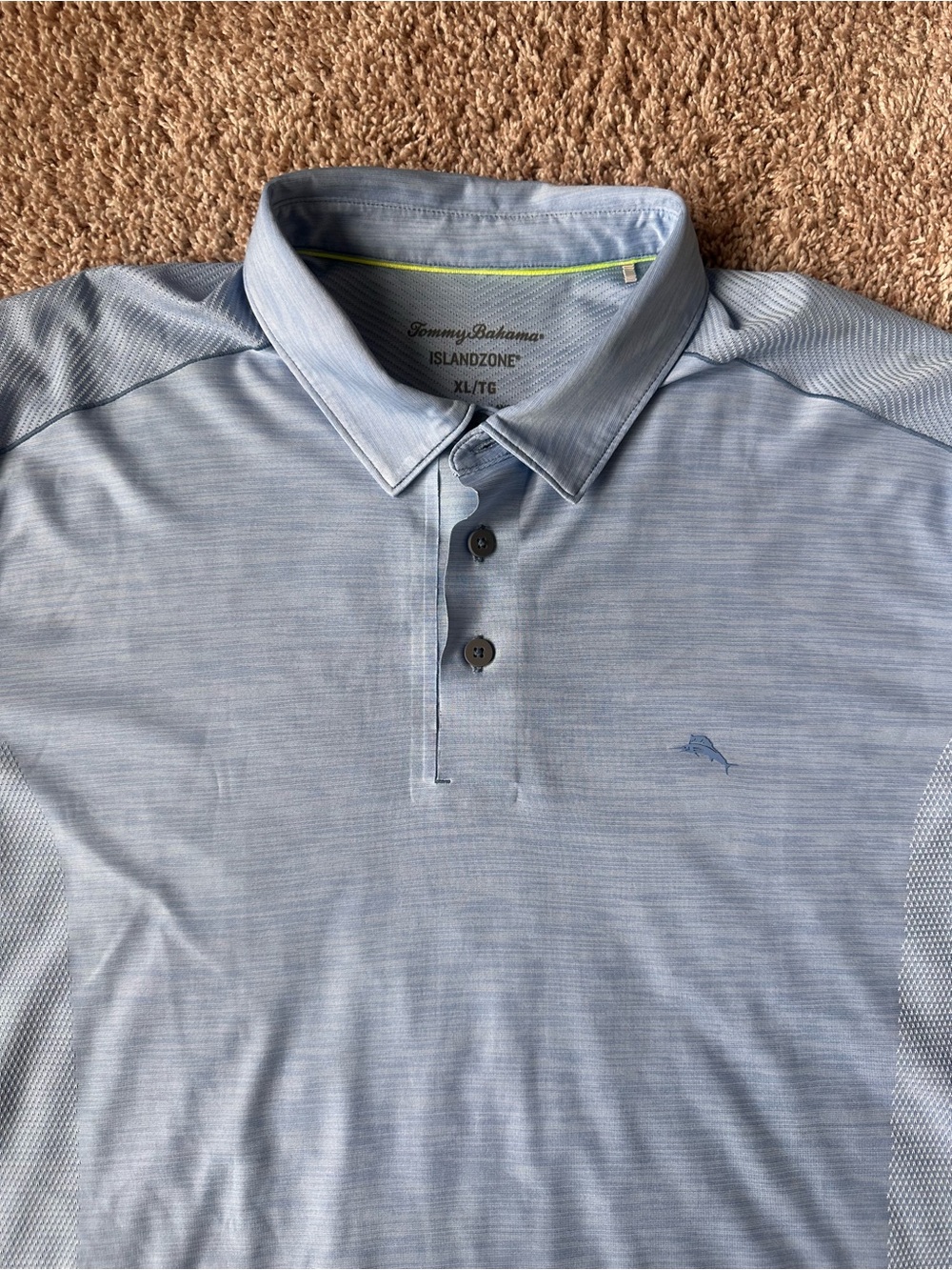Tommy Bahama Islandzone Polo Shirt Mens XL Light Blue Performance Tech Stretch
